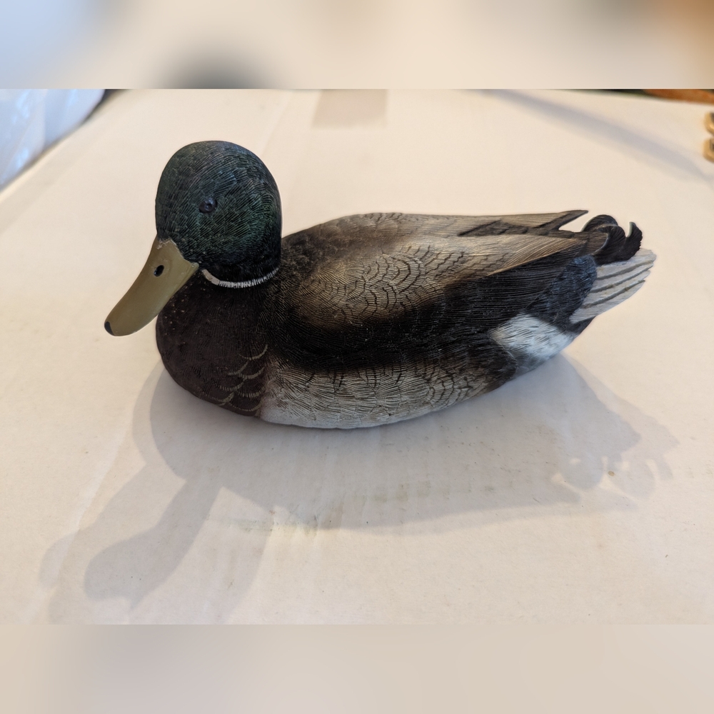 Vintage 7" Jules Bouillet Collection Shaker Prairie Shop Resin Duck Mallard 1989